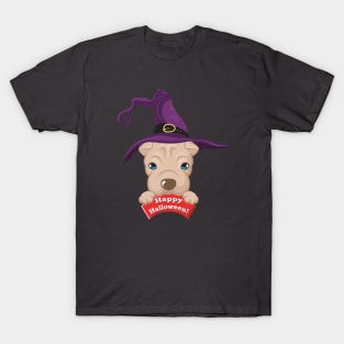 Cute Halloween Puppy Witch T-Shirt